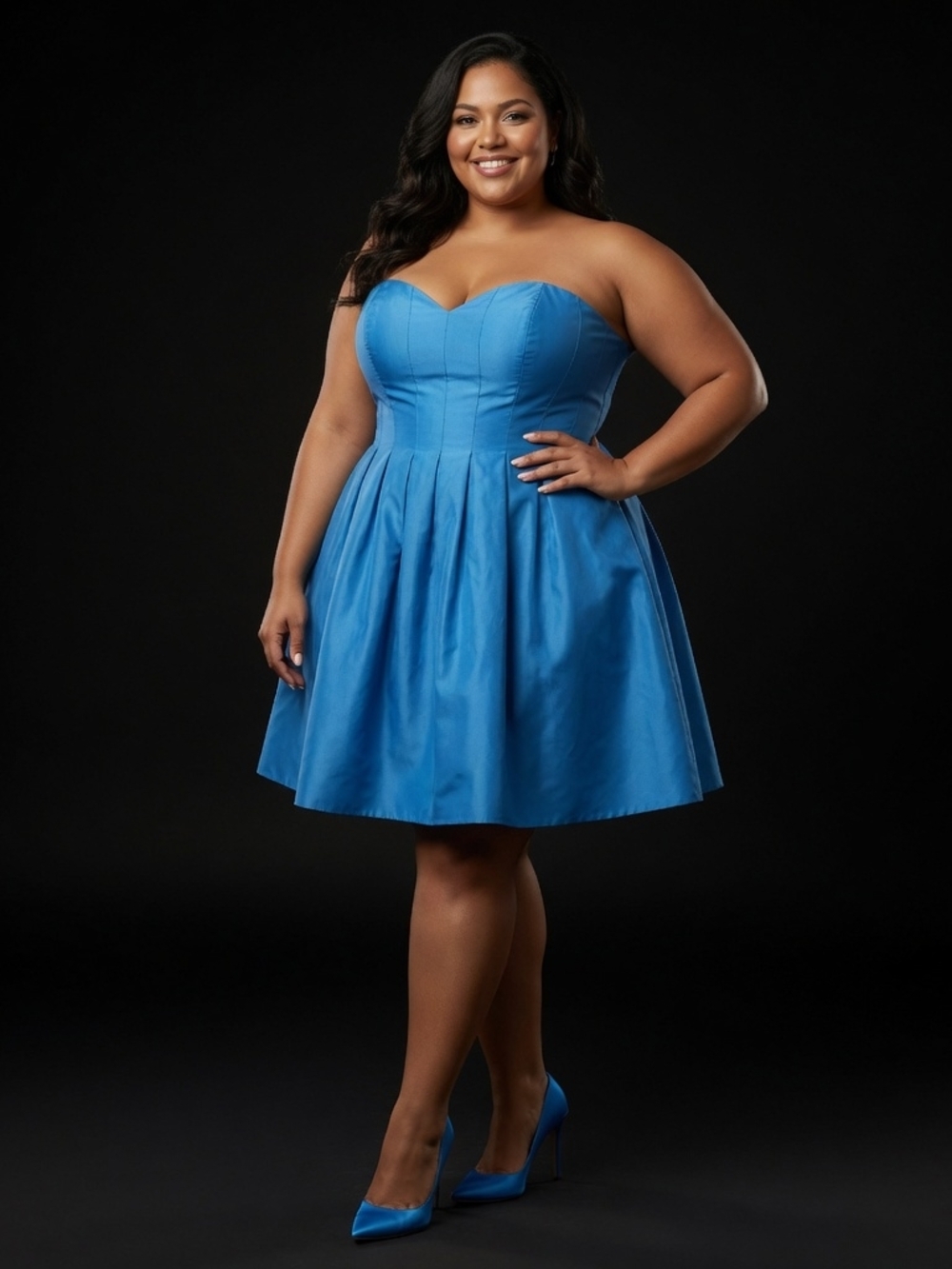 NWT J. Crew Strapless Sweetheart Midi Dress in Bright Blue
